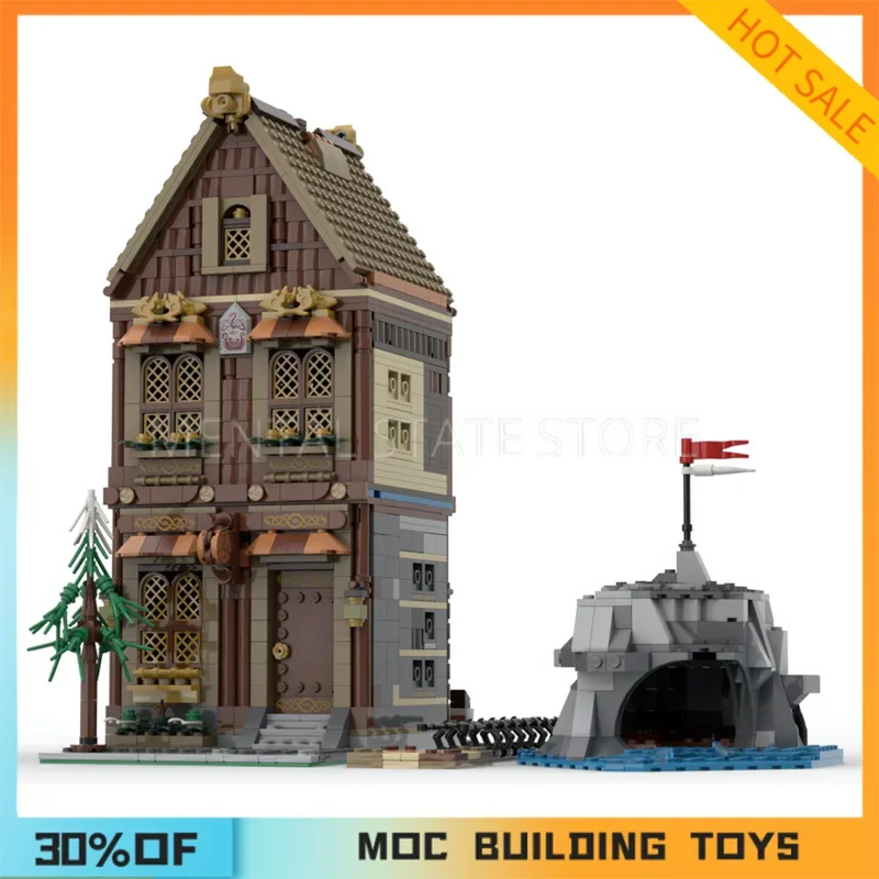 NEW 1943PCS Customized MOC  Viking Shop Building Blocks Technology Bricks DIY Creative Assembly Education Toys Holiday Gift