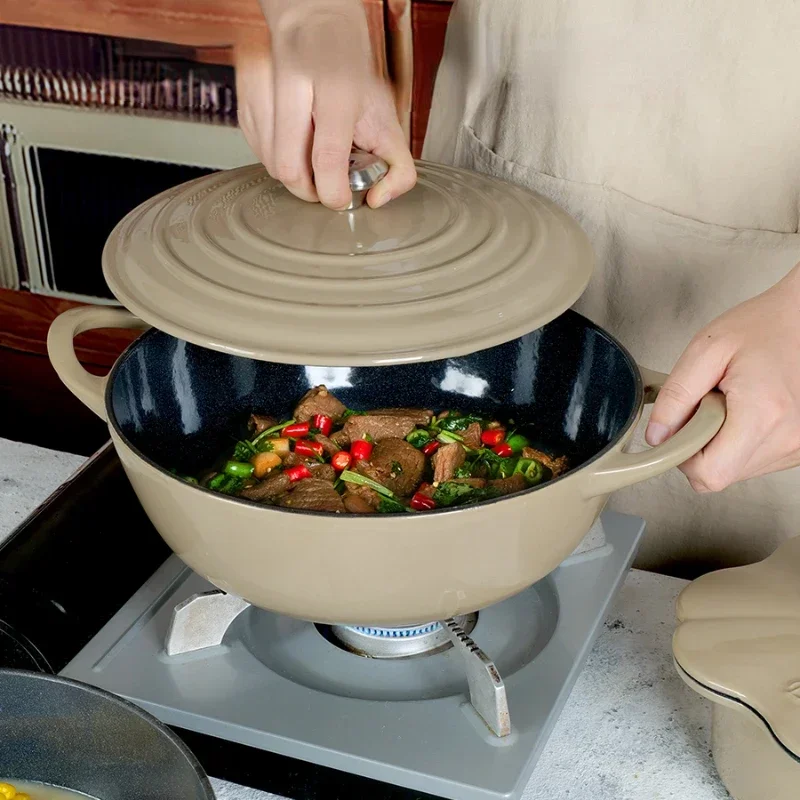 

Easy-Clean Non-Stick Soup Pot, Micro Pressure Binaural Cookware, Gas and Induction Compatible, Durable Cooking Solution