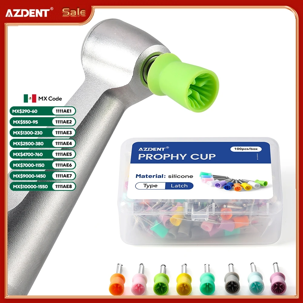 

100 шт./кор. AZDENT стоматологическая полировка Prophy Cup RA2,35 мм силиконовая мягкая чашка для углового наконечника 135 ℃ Автоклавируемый