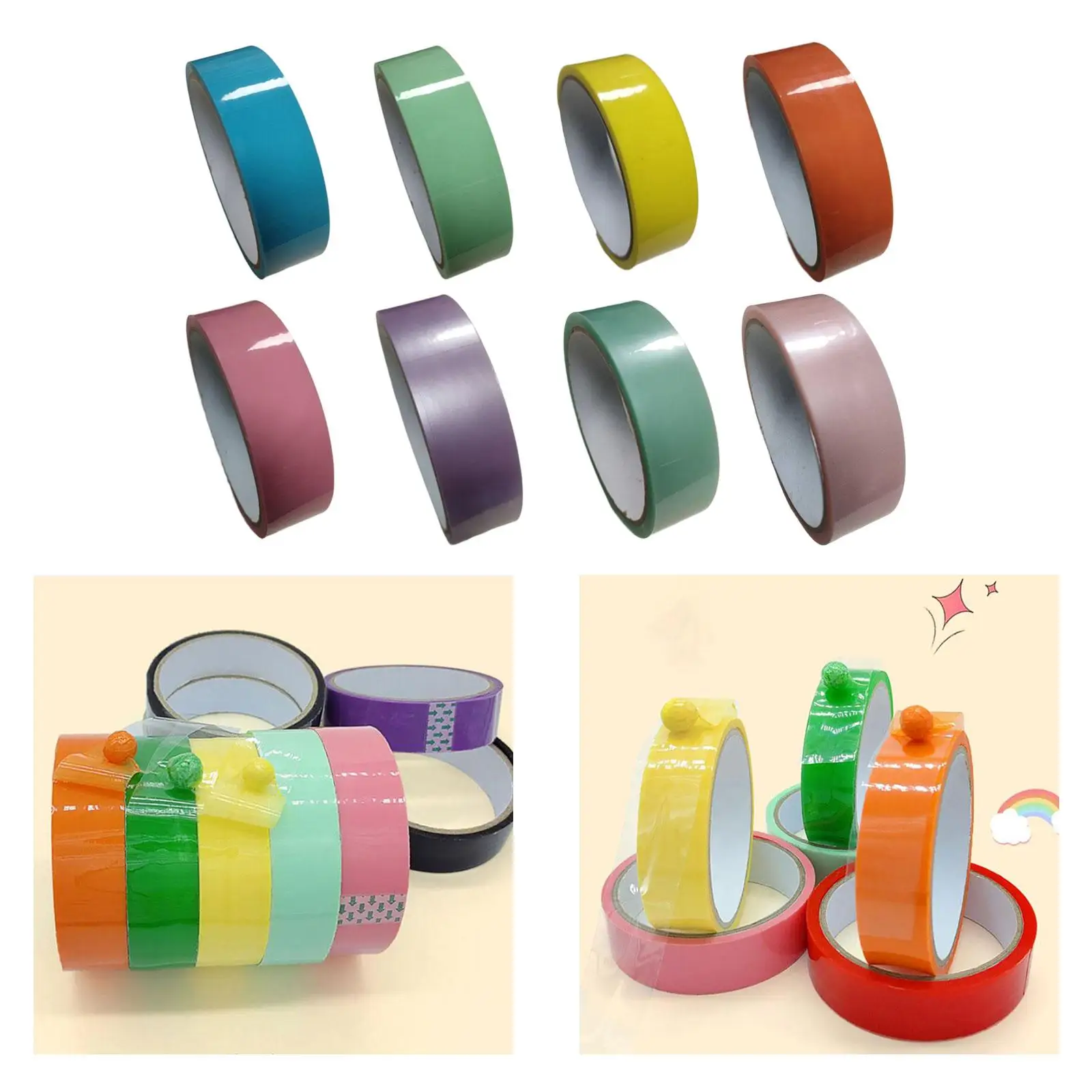 Sticky Ball Rolling Tape Relaxing Handcraft Ornament Sensory Toys Accessories Education 8M for Adult Kids Decor Art