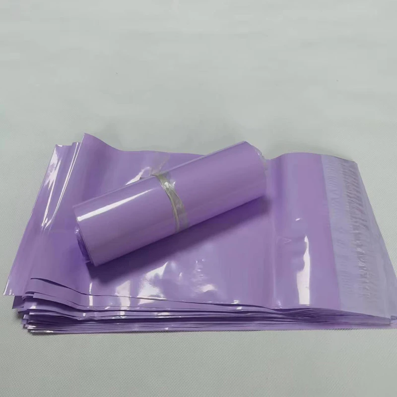 100Pcs Purple Plastic Courier Mailer Bag Waterproof Self-Adhesive Seal Envelope Mailing Express Bag Packaging Storage Pouch