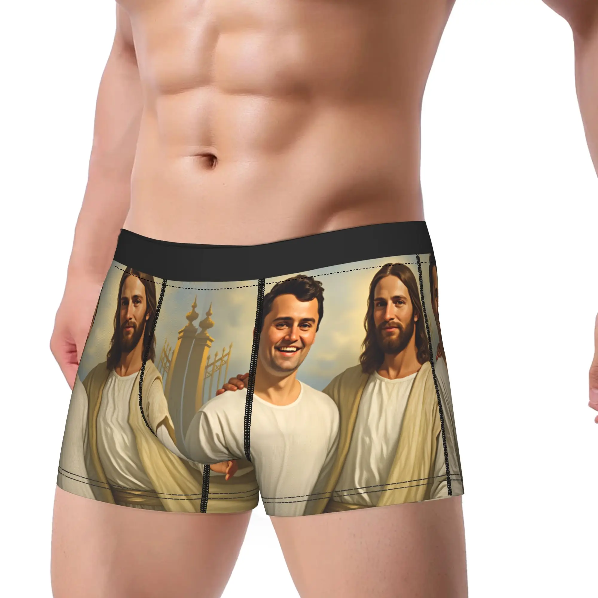 Hot Boxer Charlie Kirk R.I.P Shorts Panties Briefs Men's Underwear Jesus Smile Soft Underpants for Male Plus Size
