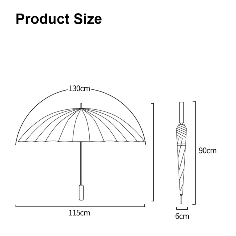 Automatic 24 Bone Umbrellas Fashion Solid-Color Reinforcement Windproof Parasols All-Weather Umbrellas For Rainy Day