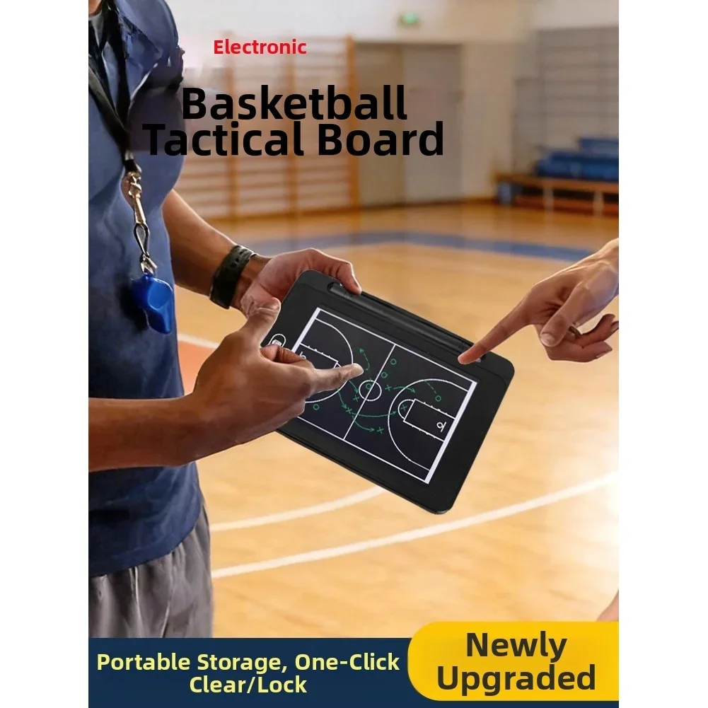 

Compact 6.5 Inch Basketball Strategy Board With LCD Display For For MINI Team Planning Portable 17x12.8cm Design