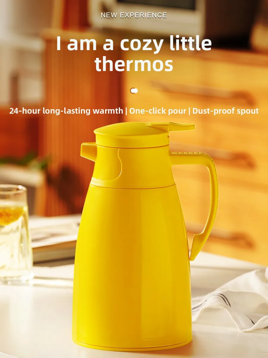 

Большая термос-бутылка с внутренней стеклянной колбой для студентов и домашнего использования, портативный термос для горячей воды с ручкой