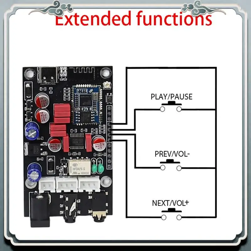 Premium QCC5125 Bluetooth 5.1 Lossless Decorder Board Aptx LDAC Wireless Adapter Lossless Hd Sound Quality Audio Decoder Board