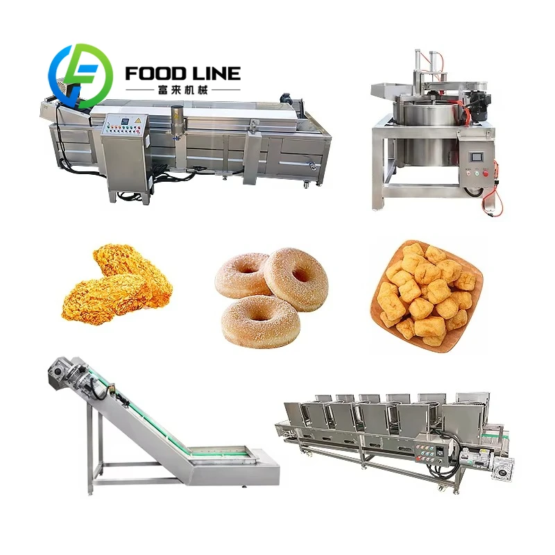 Crispy Fried Onion Rings Broad Beans Frying Production Line Chicken French Fries