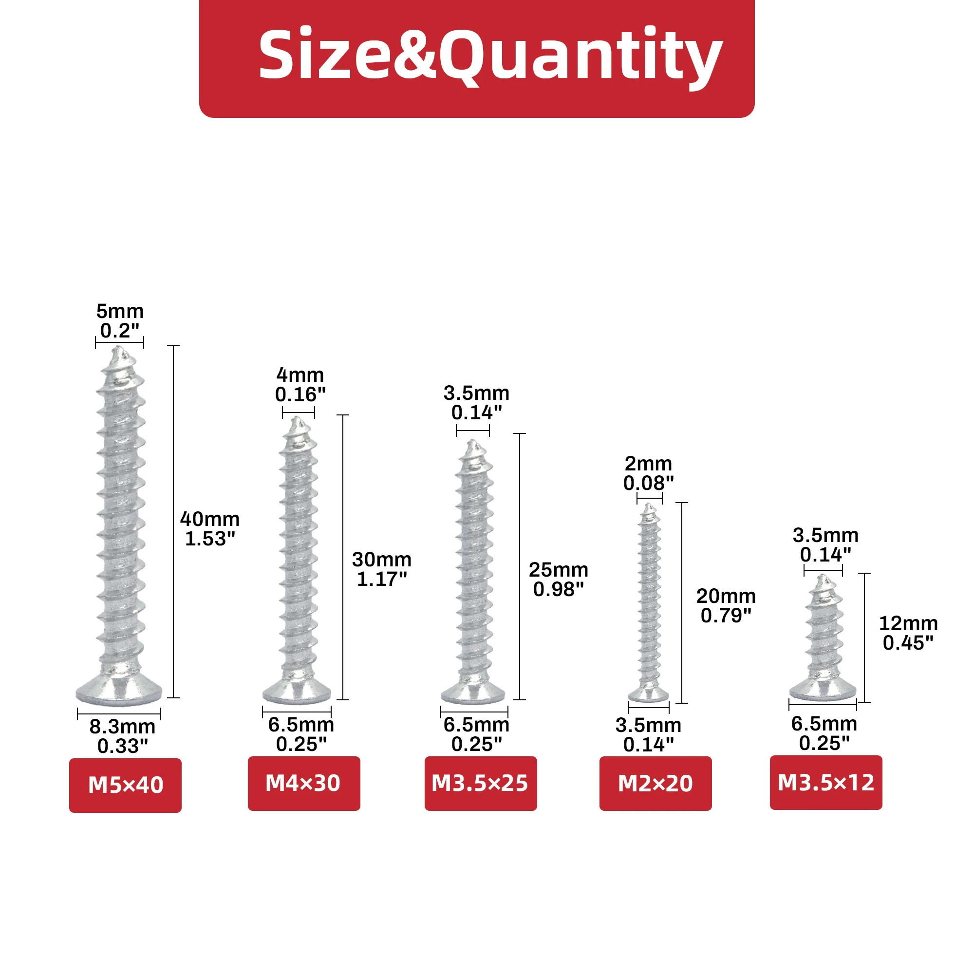 

30/50pcs Flat Head Wood Screws Phillips Tips Screw M3.5 M4 M5 Round Head Lock Nut Wood Thread Nail Screw Sets Self Lock Nut Wood