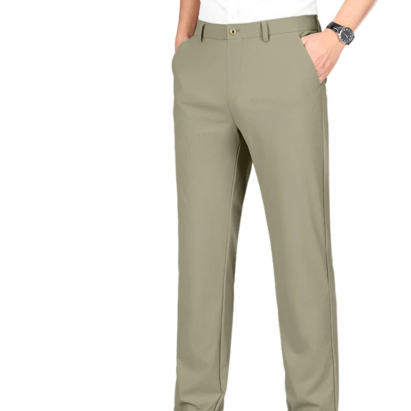 

Мужские модные брюки-костюмки — Новые однотонные брюки из нейлоновой смеси с высокой эластичностью для делового повседневного стиля, для поездок на работу и комфортной работы