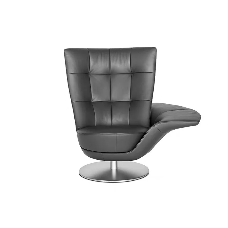 

Villa High-end Light Luxury Leather Upholstery Decompression Designer Lounge Chair Swivel Armrest Single Sofa Chair