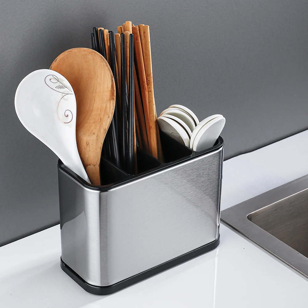 

Держатель для хранения кухонных столовых приборов из нержавеющей стали, подставка для посуды, сушилка для посуды, органайзер для ножей, вилок, палочек для еды и ложек
