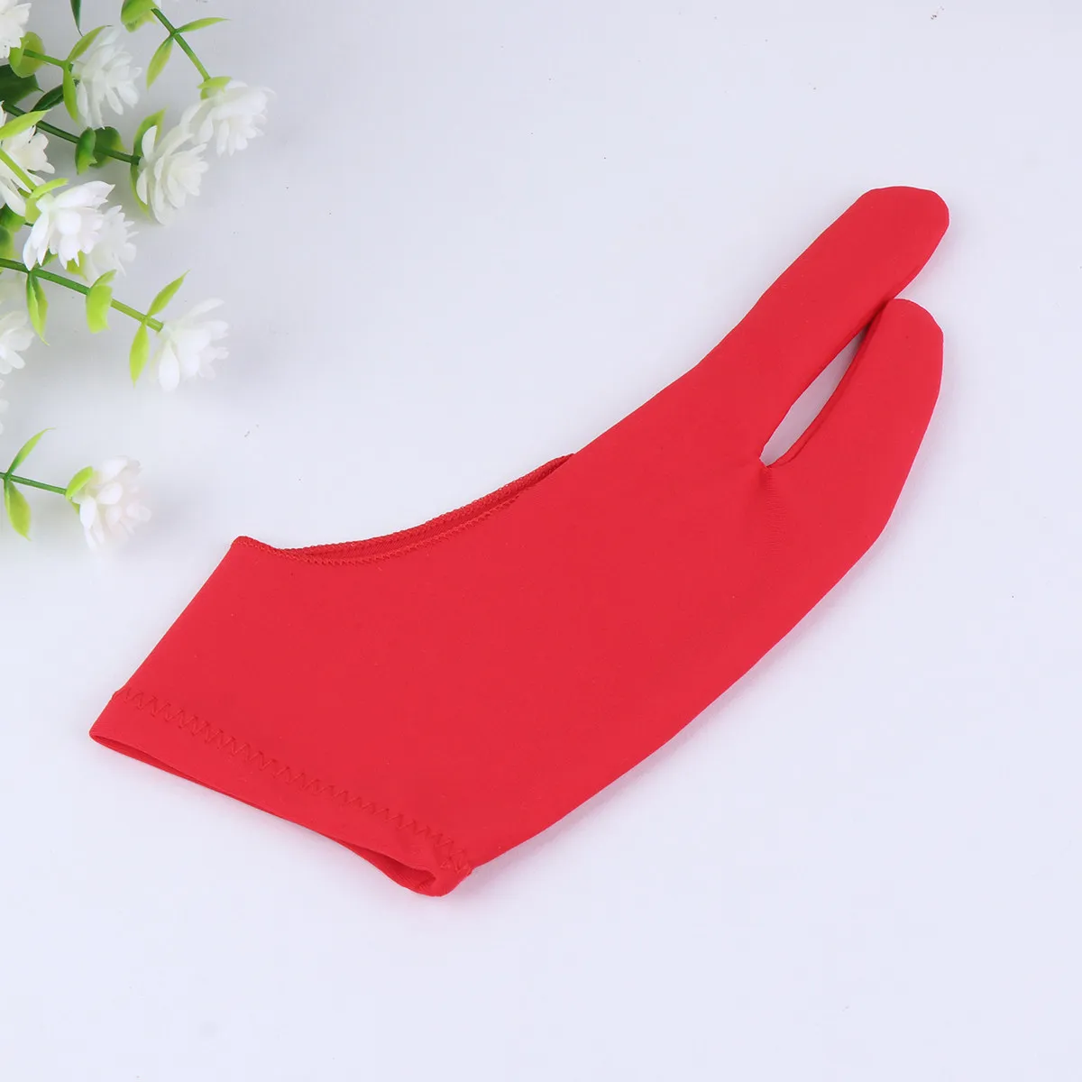2Pcs Drawing Gloves for Artists Two Finger Painting Glove Red Size S Sketching Anti-Fouling Wear-Resisting Breathable Graphics