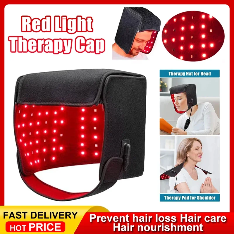 

Шапки с красным светом для роста волос, инфракрасная световая шапка, истончение, против выпадения волос, тревога, стресс, уменьшение мигрени, расслабляющий массажер для кожи головы