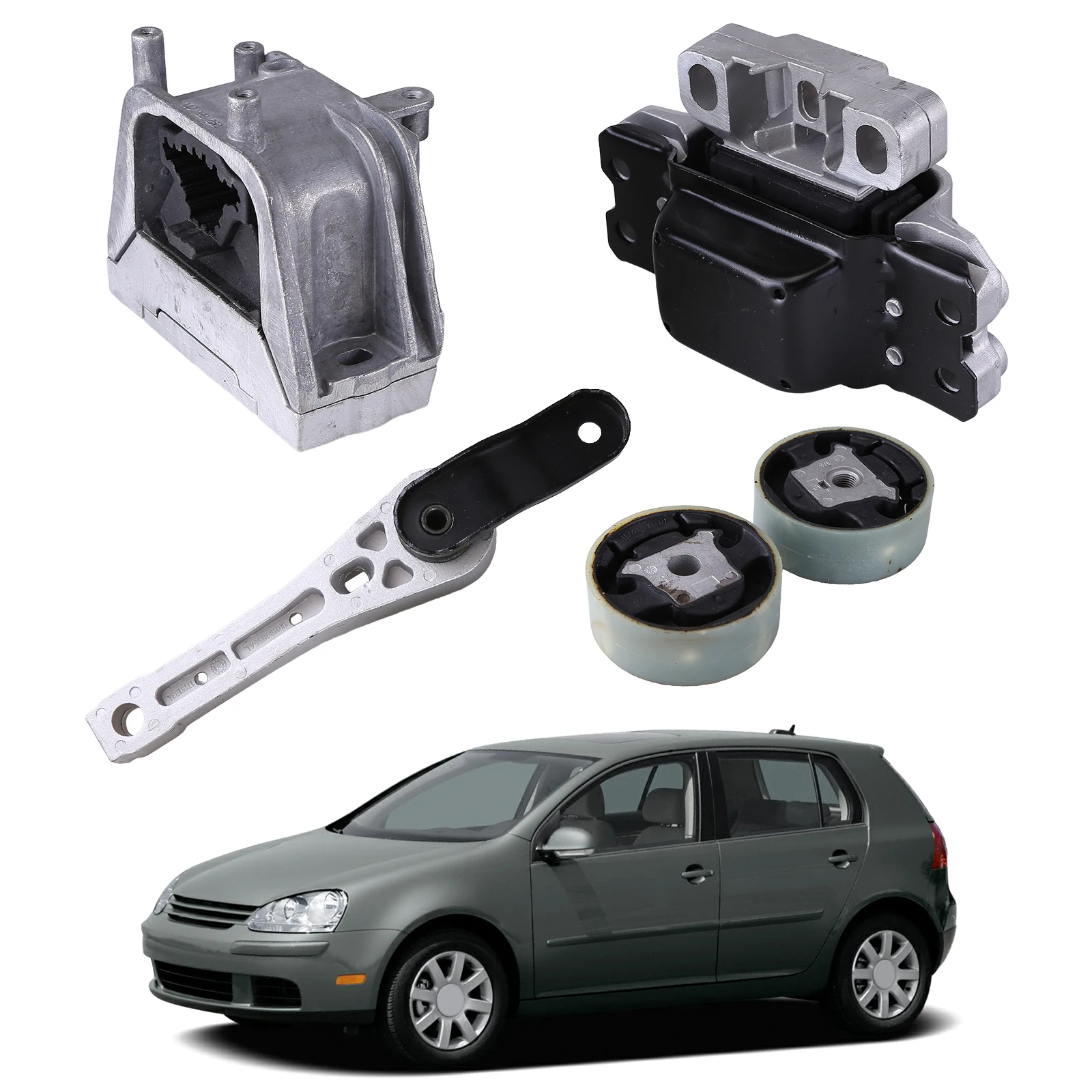 Juego de montaje de transmisión y motor 5 piezas compatibles con Volkswagen Jetta 2005-2010 2.5L