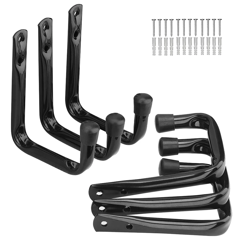 6 Pack Garage Storage Hooks,Heavy Duty J Utility Hooks Bike Wall Mount Rack for Garage