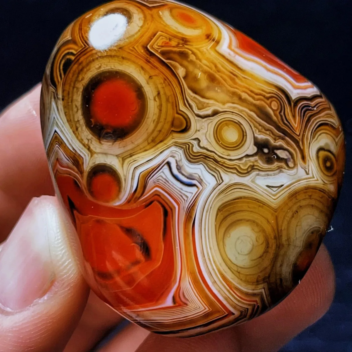 Stone Art Translucent Beauty Banded Agate, Tumbled Polished Stone, Collectible, Natural Stone, Crystal Collection, Table Display