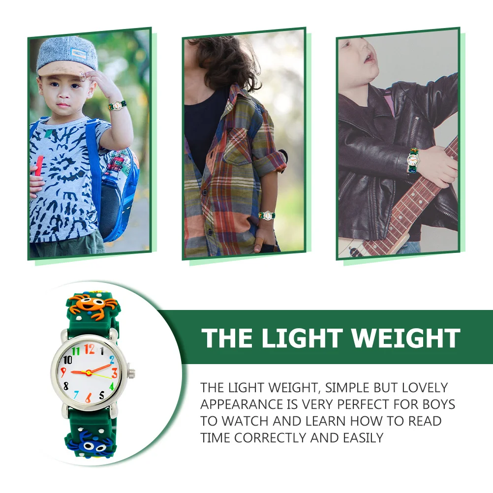 ساعة كارتون بنمط سرطان البحر، ساعة رقمية أنيقة بحزام قابل للتعديل، جودة عالية، لون مشرق، رقم واضح #1