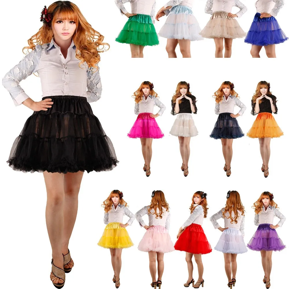 

Tutu Skirt Adult Vintage Organza Lolita Petticoat Women Fancy Ballet Dancewear Party Costume Ball Gown Short Skirt Crinoline