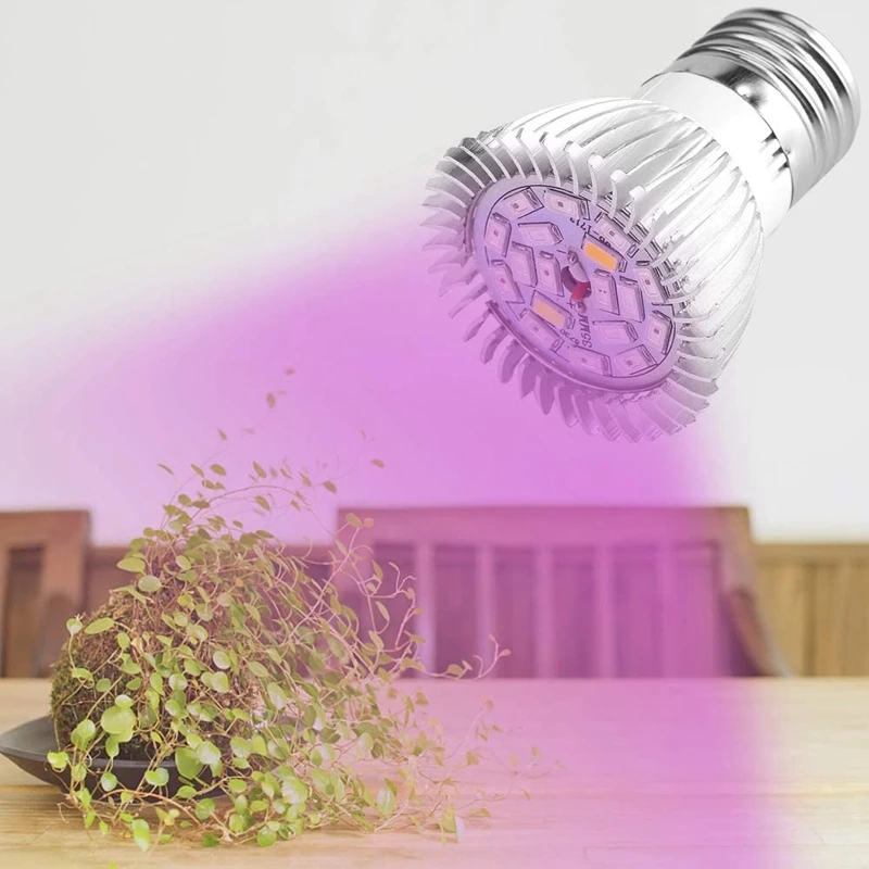أضواء النباتات 18 واط LED تنمو ضوء لمبة الطيف الكامل تنمو ضوء للنباتات الداخلية الدفيئة الزراعة المائية العصارية ، E27