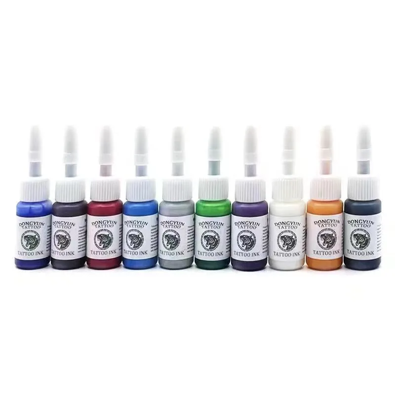 

10 Color 5ml Tattoo Ink Pigment Body Art Beauty Paints Makeup Tattoo Supplies Semi-permanent Eyebrow for Body Art Paint