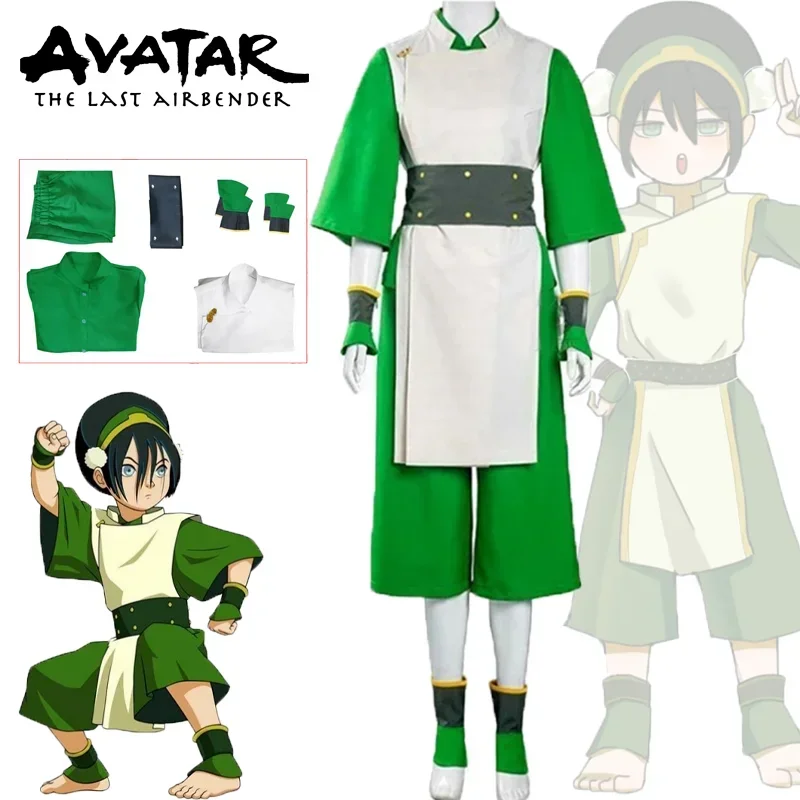 

2025 Avatar The Last Airbender Toph Beifong Cosplay Costume Vest Pants Suit Outfit Halloween Carnival Role Play Clothe Uniform