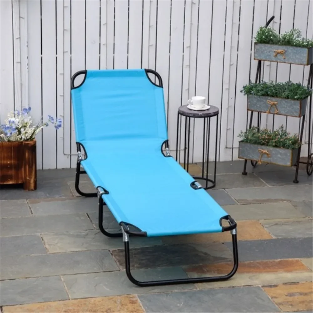 Fold-out recliner / beach chair waterproof powder-coated steel foldable design for easy transport and comfortable headrest