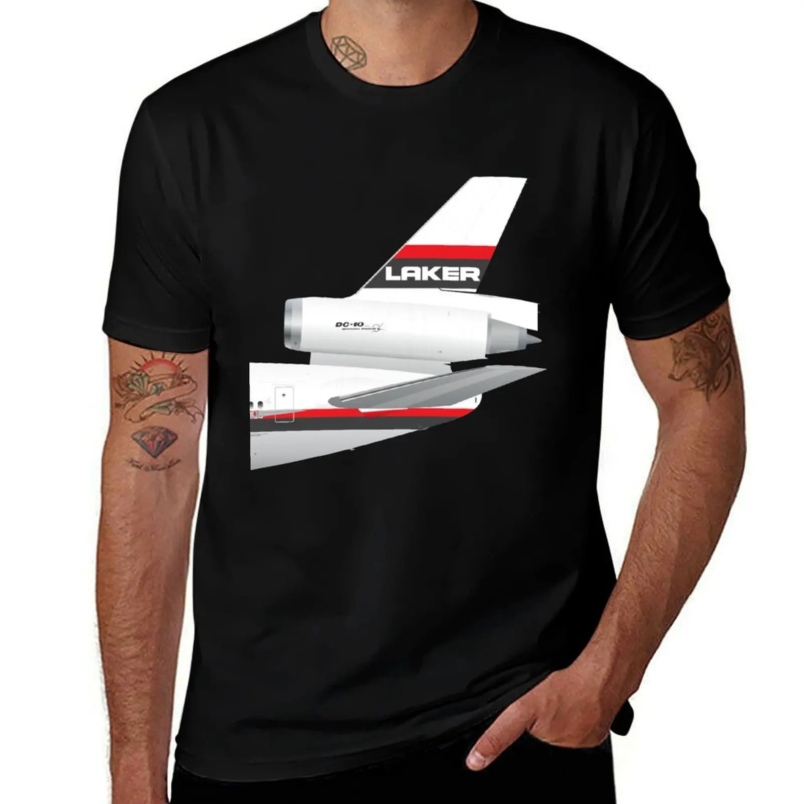 Wings In Uniform - DC-10 - Laker Airways 70's T-Shirt Big and Tall Short Sleeve Tee