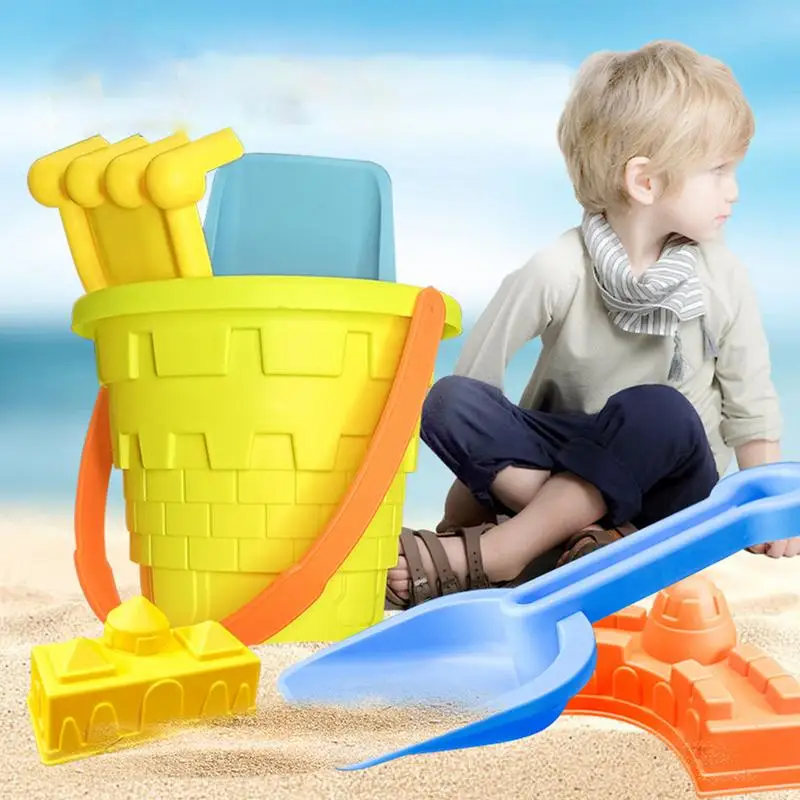 Sand Toys For Kids 5PCS Sand Castle Toys Funny & Summer Party Playsets For Kids Ages 3 Toddler Outdoor Activities Enhances Fine