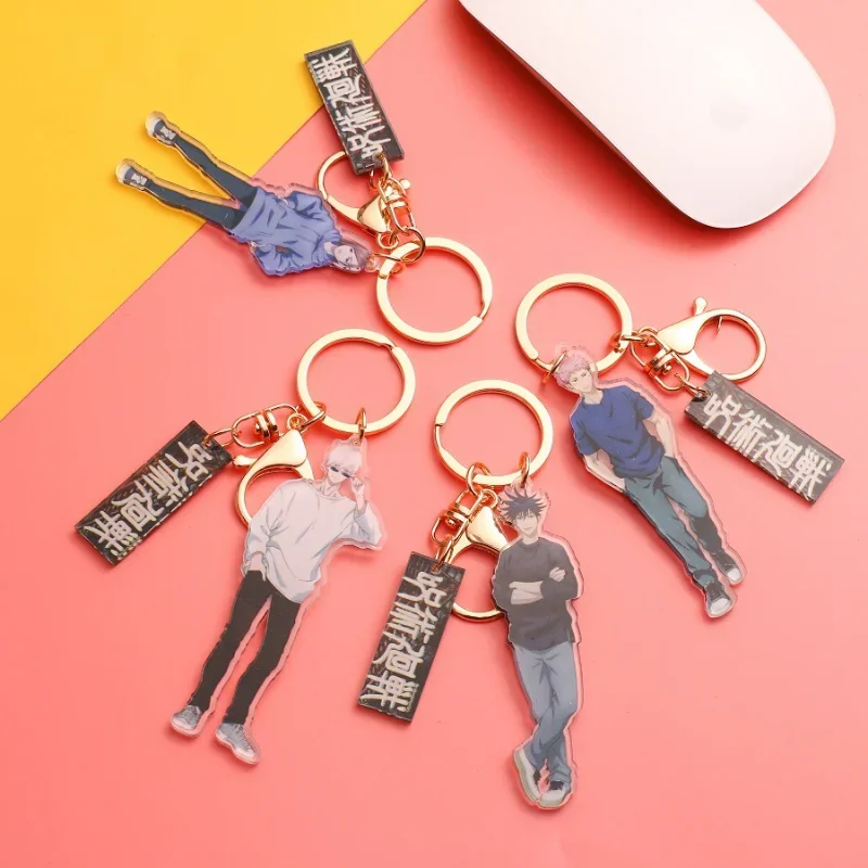 Jujutsu Kaisen Gojo Satoru Acrylic Model Anime Keychain Itadori Yuji Nobara Megumi Key Ring Bags Car Key Pendant Fans Gifts