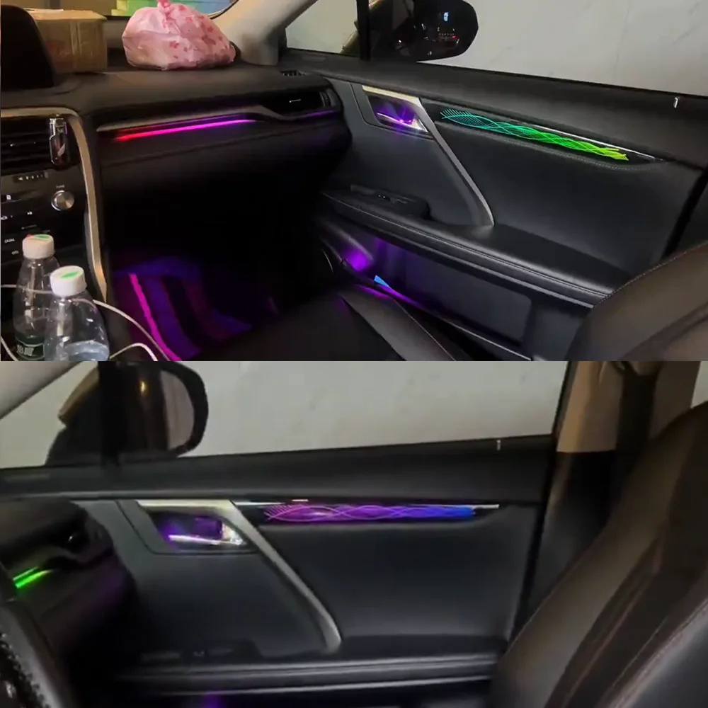 Upgrade and modify LED Car Inner Ambient Light  For Lexus RX 2016-2021 Dynamic Magic Color Ambient Lamp OEM Size  Rainbow Kit