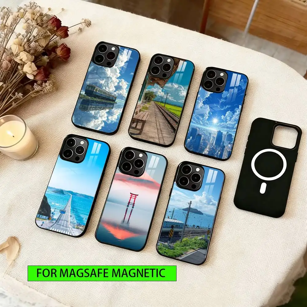 

Japanese Landscape Artwork Phone Case For iPhone17,16,15,14,13,12,11 Plus,Pro Magnetic with Magsafe Wireless Charging