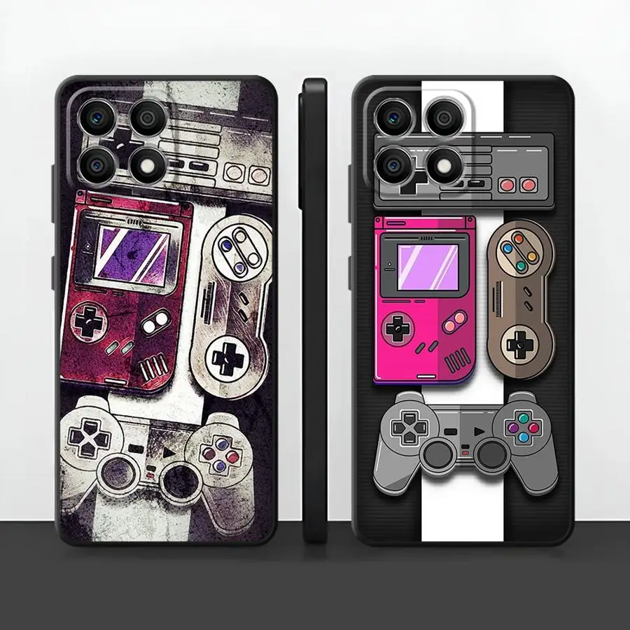 Retro Game Black Soft Phone Cover Case for Honor 70 X9a X6 X7 X8 8X Magic5Lite 200 400 Lite 90 X5b 