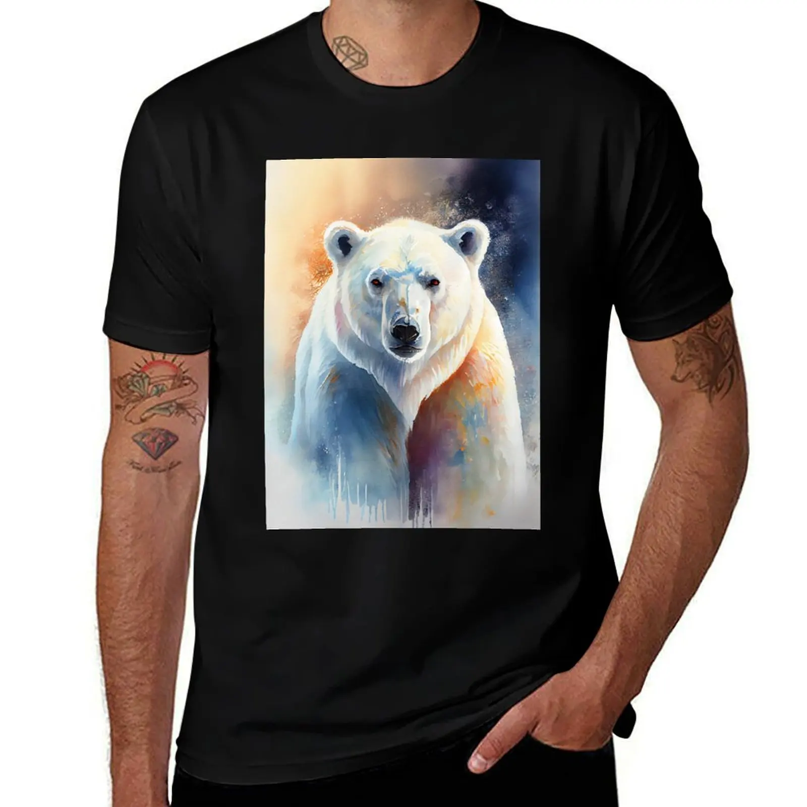 

Polar Bear V1 - Watercolor Paint T-Shirt anime tshirt cotton t shirts high quality t shirts for man pack white T-shirt