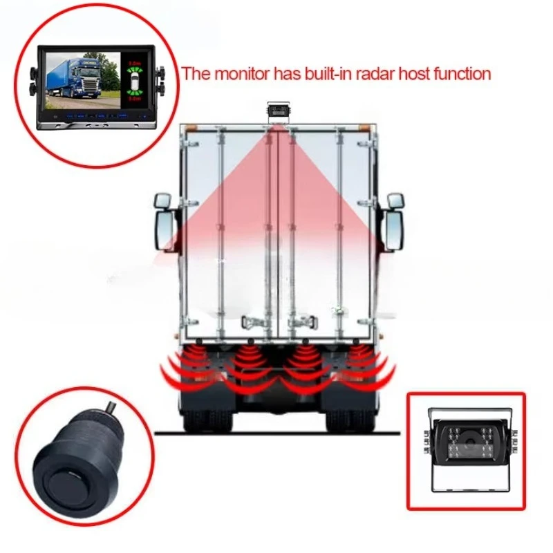 Neues 12–24 V Auto-LKW-Rückfahrhilfsystem, vorderer und hinterer Parksensor, Radarwarnung, visuelles System