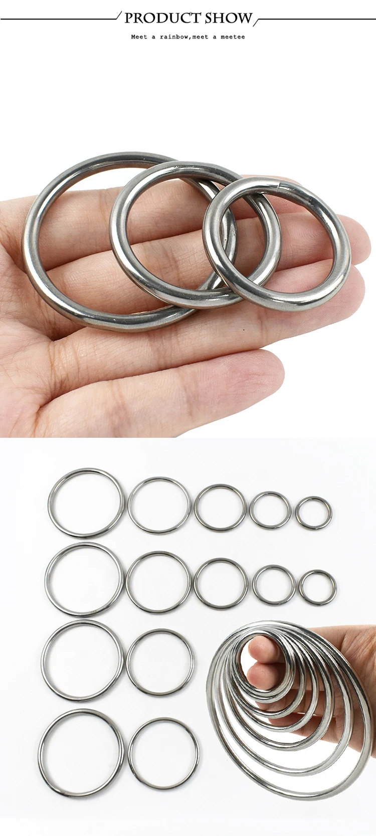 2-10Pcs 15-100mm Stainless Steel O Ring Buckle Webbing Strap Connect Loop Clasp Dog Collar Hook Buckles DIY Hardware Accessories
