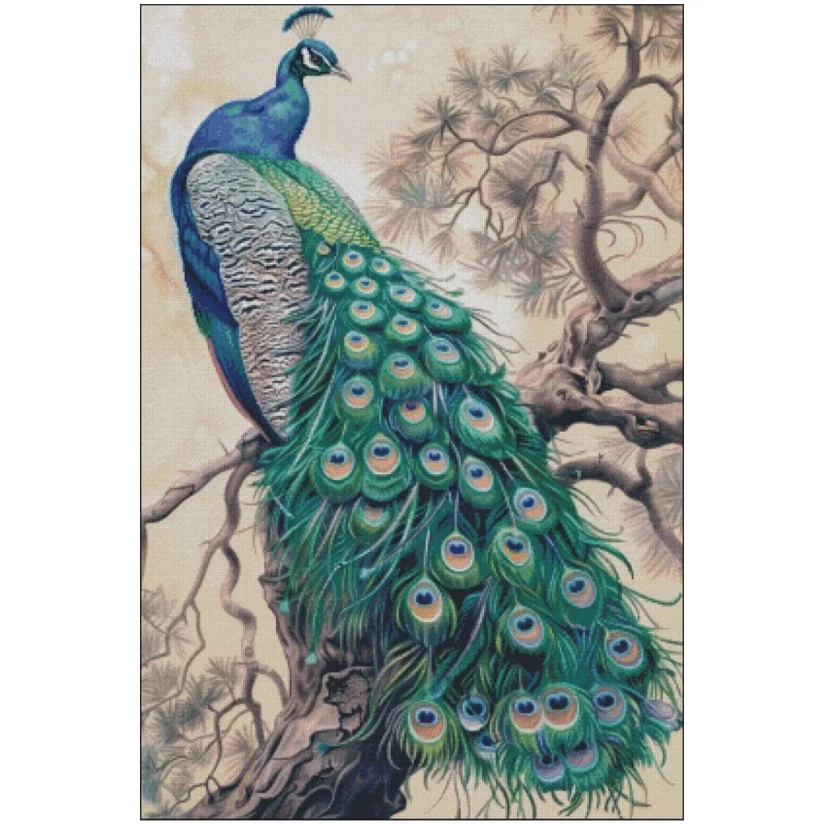

ZZ6023 Павлин 11CT 14CT 16CT Печать на холсте Вышивка крестиком DIY Набор Домашнее рукоделие Вышивка 99 цветов