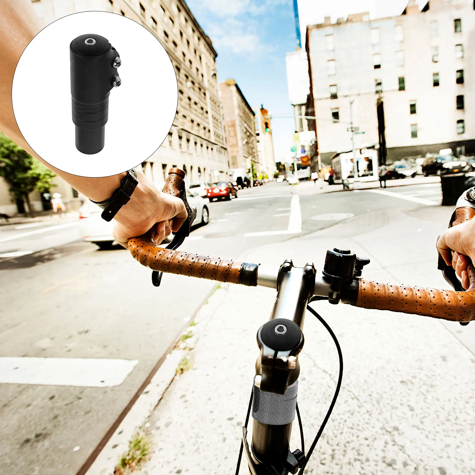 Bicycle Front Fork Stem Riser Extender Handlebar Riser for Mountain and Road Bikes Reduces Back Strain Easy to Install