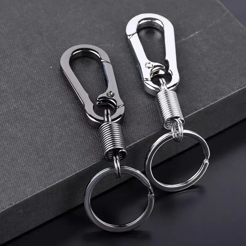 Spring Keychain Zinc Alloy Carabiner Buckle Key Rings Anti-lost Climbing Hook Car Keychians Man Metal Key Chains Accessories