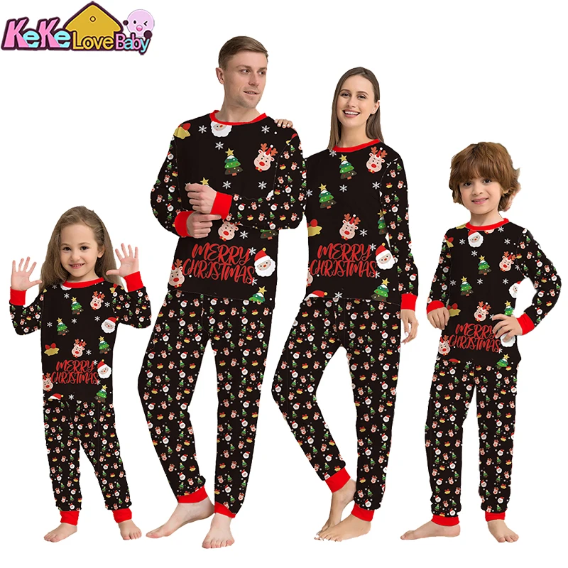 2024 Family Matching Christmas Pajamas Clothes Set Father Mother And Daughter Son Kids Matching Outfit Baby Girl Rompers Pyjamas