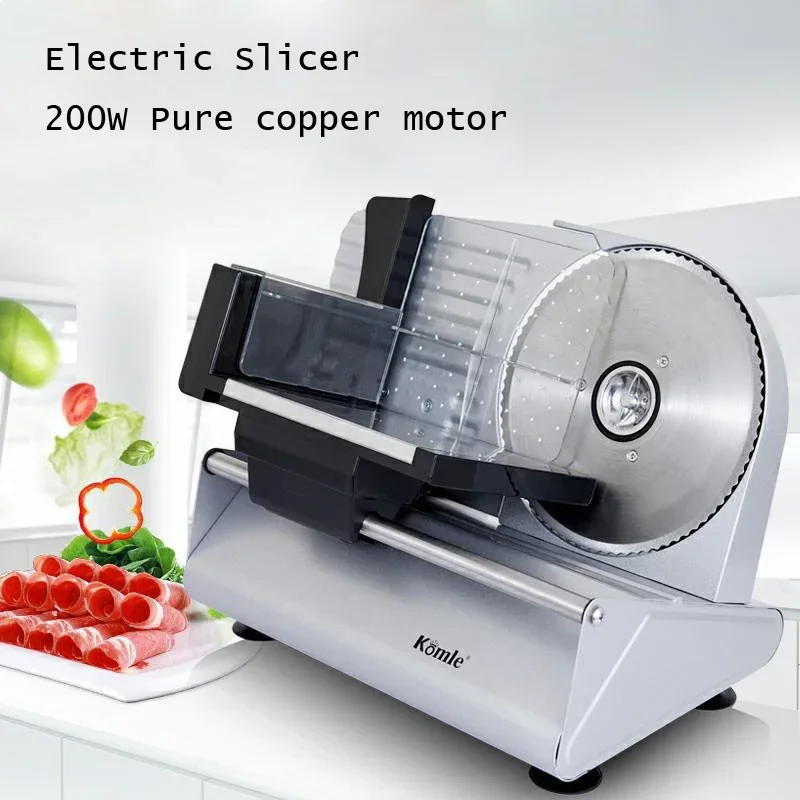 Electric Food Slicer 220V Household Desktop Fruit Lamb and Beef Slicers 0-22mm Bread Ham Vegetable Meat Cutting Machine