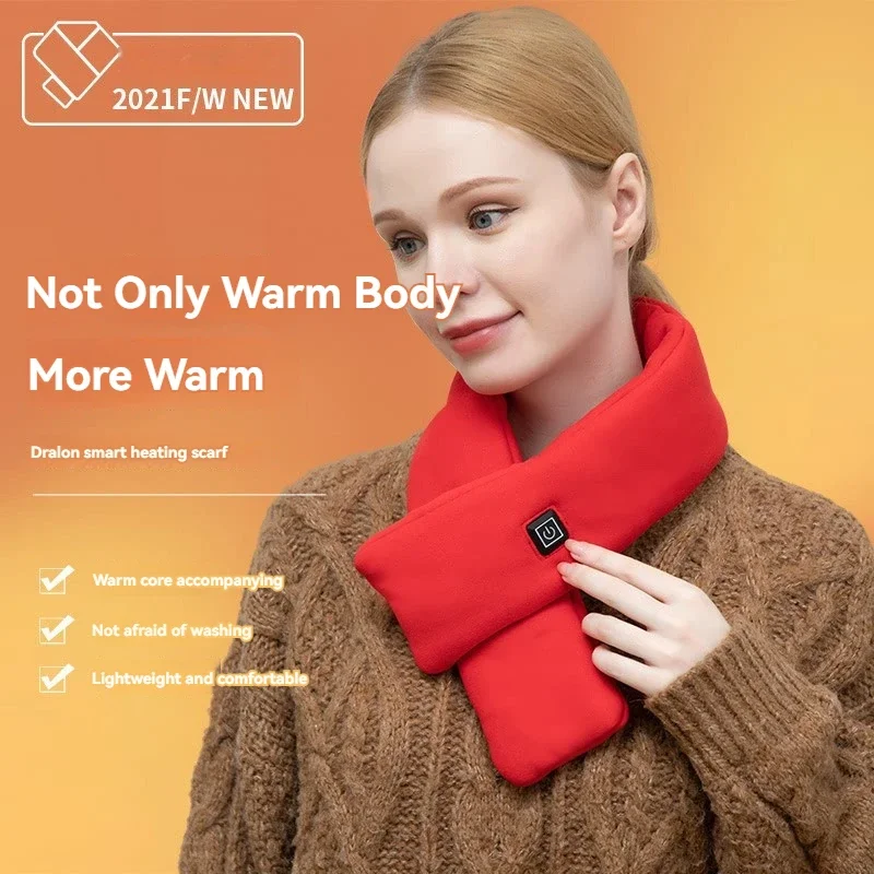 USB 3-speed Adjustment Heated Scarf - Portable Warmth for Outdoor & Daily Use. Great Gift for Kids, Women & Men