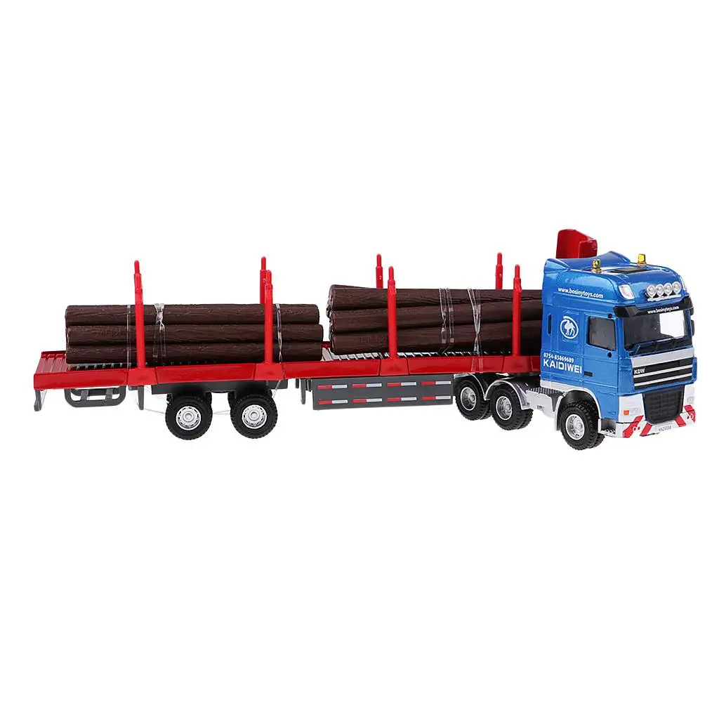 Alloy 1:50 Car Vehicle Trailer Engineering Carrier Truck Toy for Kids