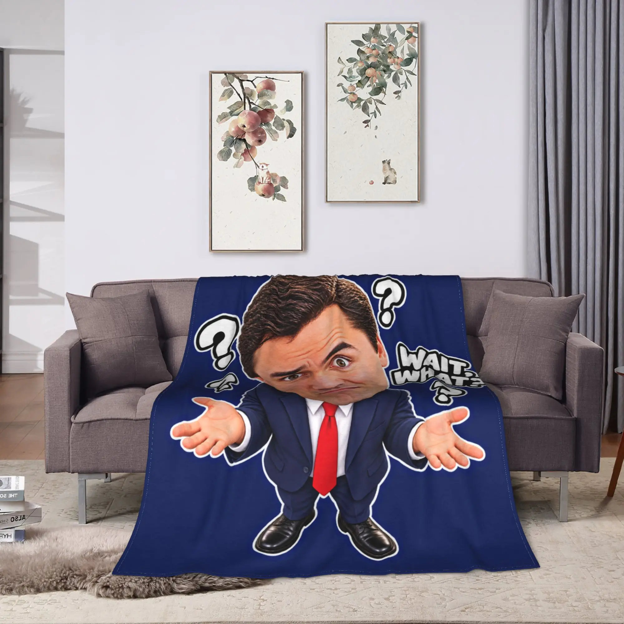 Charlie Kirk Meme Blanket Autumn  Warm Cozy Throw Blanket For Girls Outdoor Flannel Bedspread Bed Cover