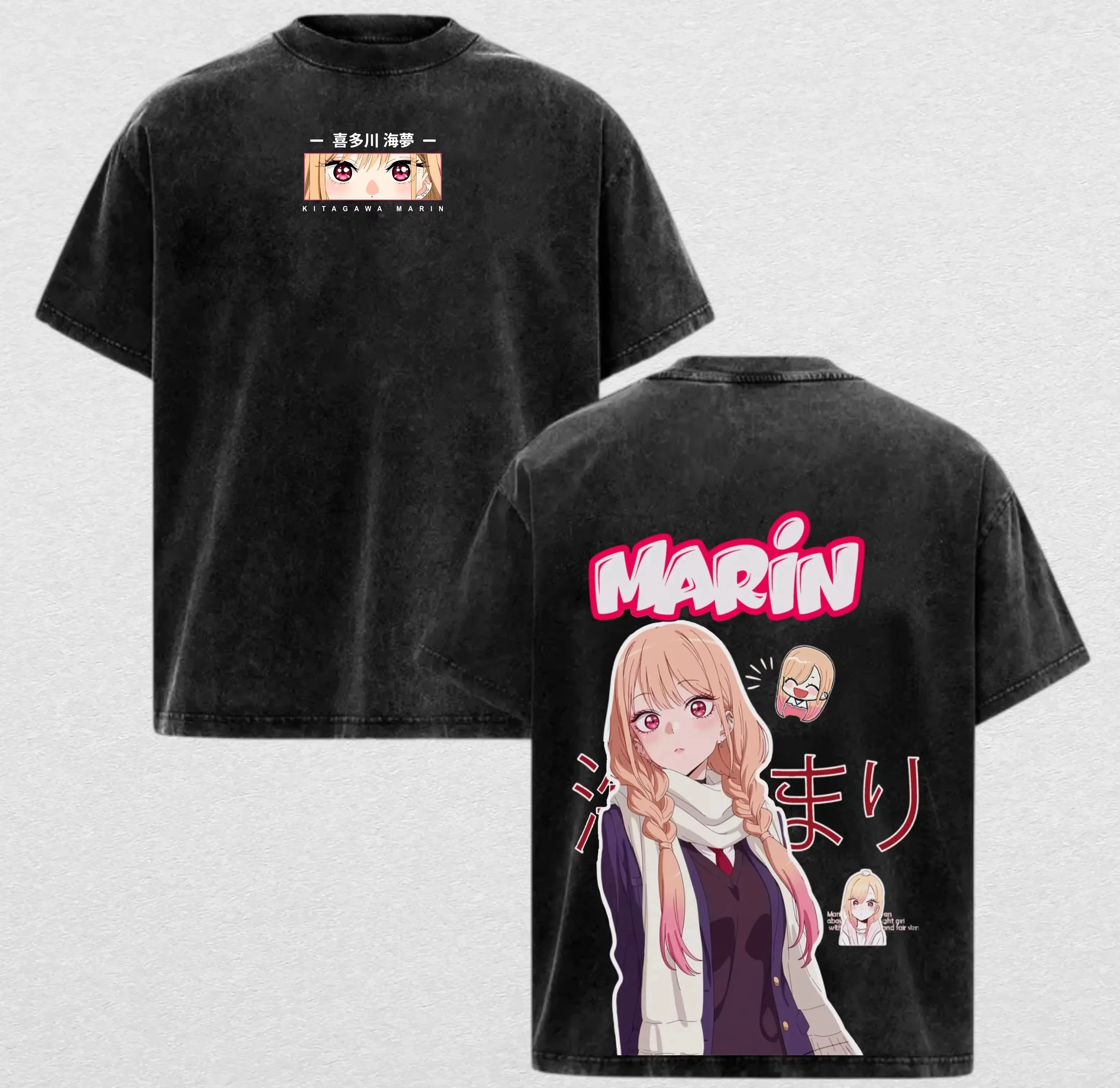 Camiseta Unissex Casual de Verão Oversized com Estampa Marin do Anime My Dress-Up Darling para Mulheres e Homens