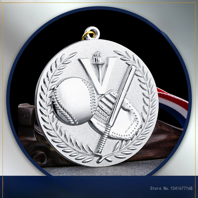 Metal Baseball and Softball Relief Medal, Sports Award Souvenir Art, School and Competition, Creative Hang Your Neck Medal, 2Pcs