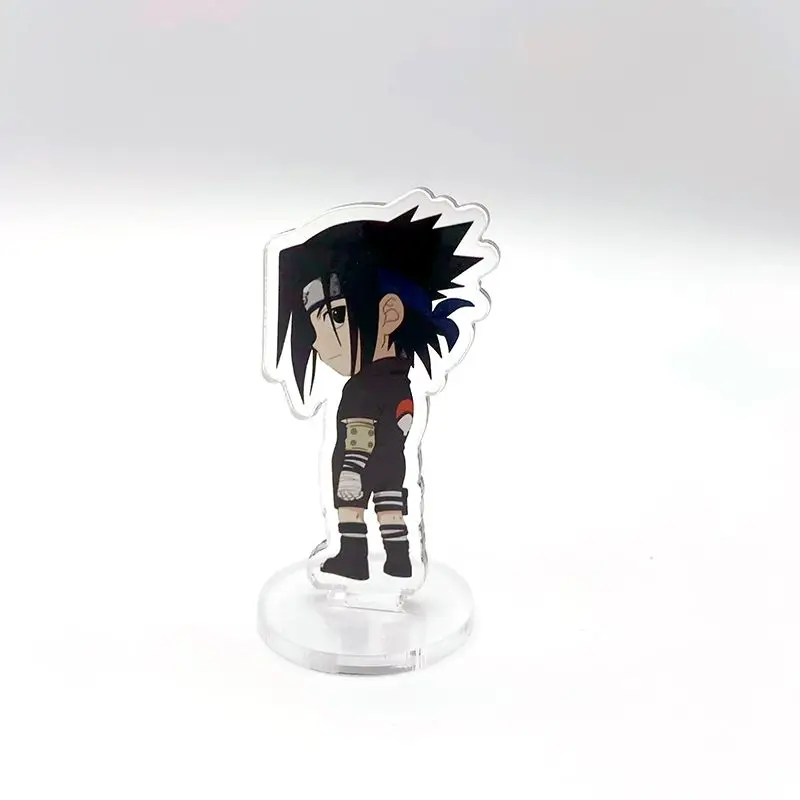 New Cartoon Anime Naruto Acrylic Figure Stand Model Uchiha Sasuke Cosplay Plate Desk Decor Handmade Ornament Student Gift