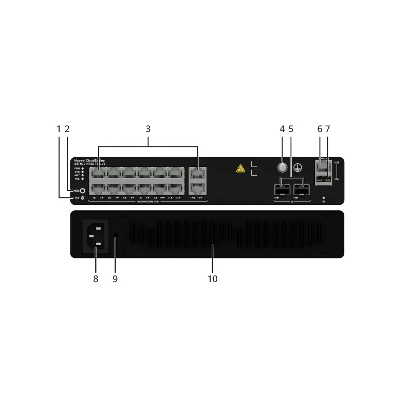 CloudEngine S5735-L16LP2X-QA-V2 16*10/100/1000BASE-T ports, 2*10GE SFP + 16-port poe switch network ports
