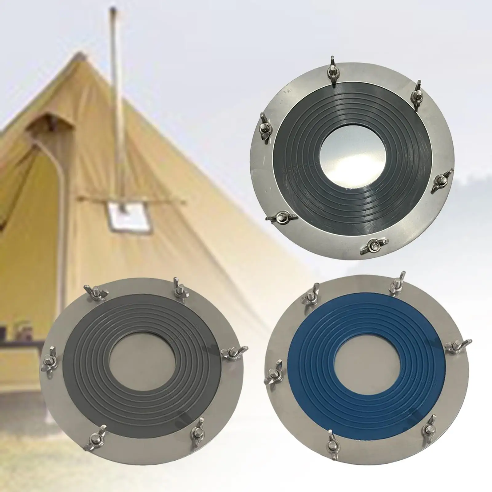 Tent Stove Jack Flue Pipe Fitting Sealing Cover Silicone Roof Vent Pipe Flue Flashing for Workshops, Easy to Install