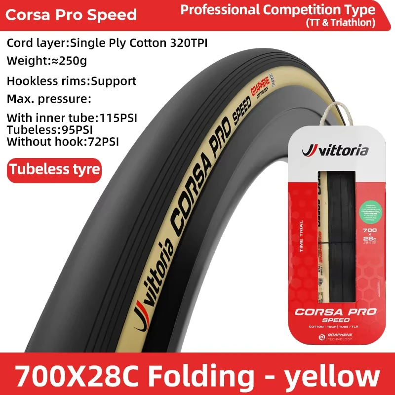 Vittoria Corsa Pro Control/Speed Road Tire 700x26C-32C Tubeless