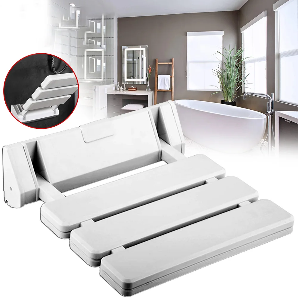 Siège de douche pliable mural, s'adapte aux baignoires, chaise de bain, tabouret de douche, tabouret de salle de bain, chaise de douche pour personnes âgées et handicapées, blanc
